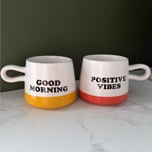 Cheerful Morning Mug Duo - Orange and Red